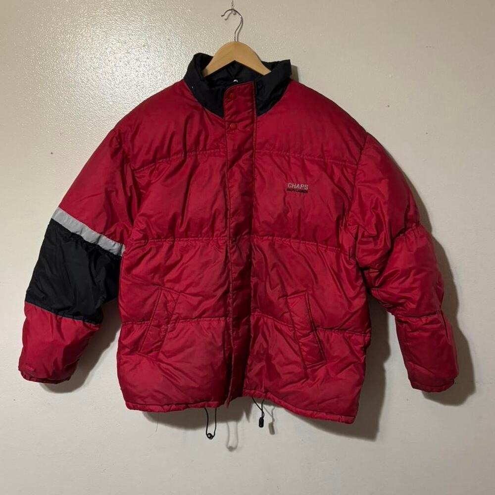 Vintage Y2K Chaps Ralph Lauren Red Down Fill Puffer Jacket Size Men’s XL